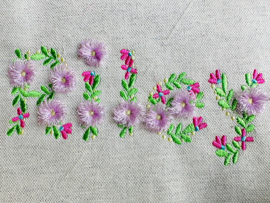 Fringed Mini Daisy Floral Font Embroidery Design