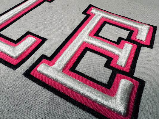 Puff Puffy Foam Narrow Sport Varsity Font Applique Embroidery Design