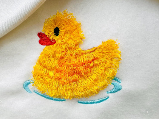 Fringed Rubber Duck Chenille Embroidery Design