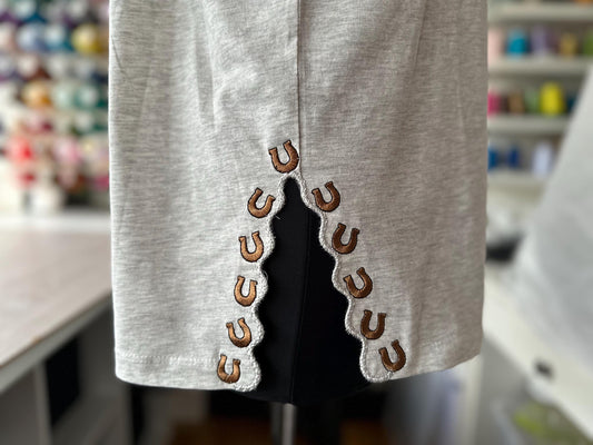 Horseshoe Split Side Seam Cutout In-the-Hoop Embroidery Design