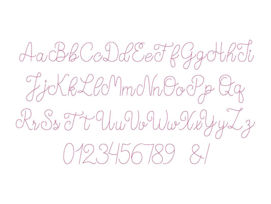 Simple Quick Bean Stitch Font Embroidery Design