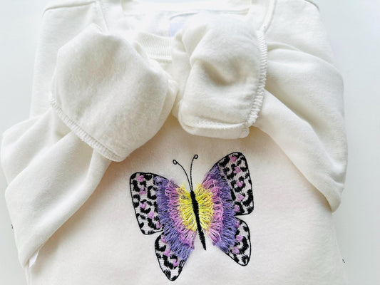 Mini Fringed Wings Butterfly Chenille Embroidery Design