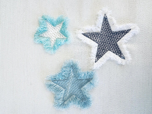 Little Mini Fringed Star Chenille Embroidery Design