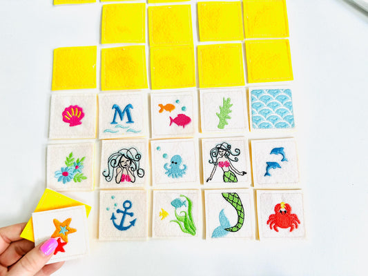 Mermaid Memory Game In-the-Hoop Embroidery Design