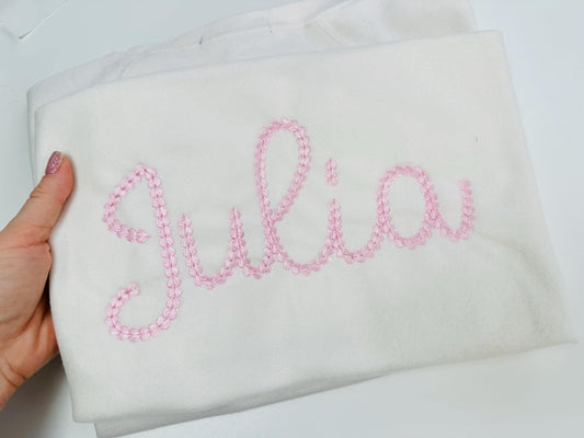 Extra Bold Chain Handwritten Font Embroidery Design