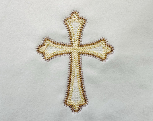 Christian Cross Chain Embroidery Design
