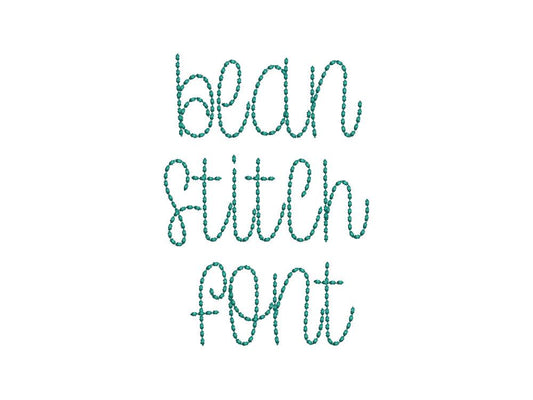 Bean Stitch Thin Line Lollipop Font Embroidery Design