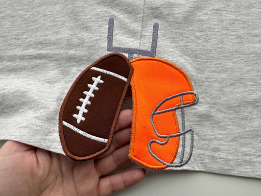 Sports Football and Helmet Applique Embroidery Design
