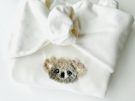 Fringed Koala Bear Chenille Embroidery Design