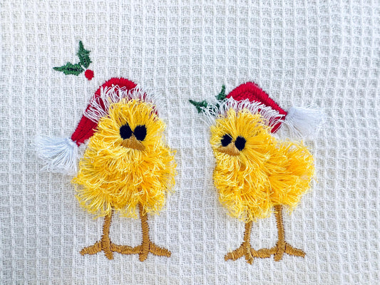 Santa Chick Chenille Embroidery Design