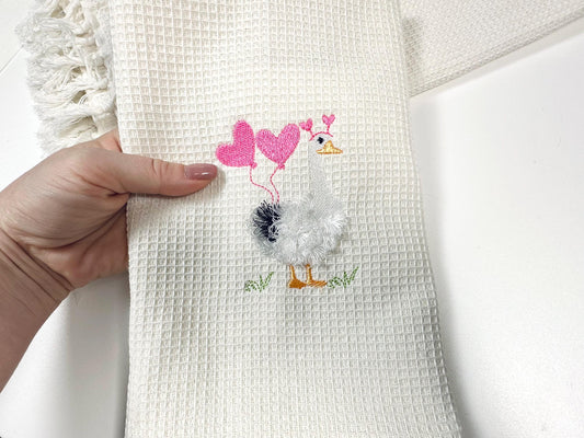 Valentine Goose Chenille Embroidery Design