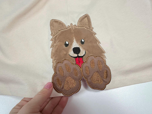 Shetland Sheepdog Sheltie Puppy Applique Embroidery Design