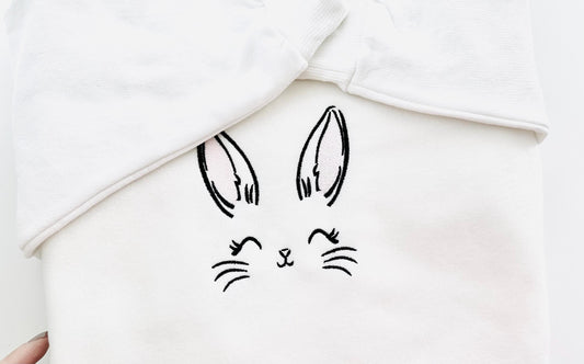Adorable Bunny Face Easter Embroidery Design