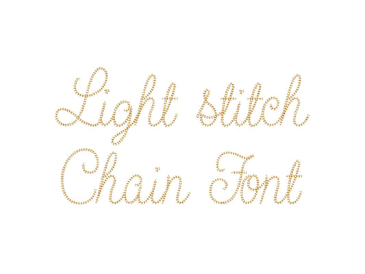 Light Stitch Chain Handwritten Script Font Embroidery Design