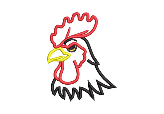 Farm Rooster Applique Embroidery Design