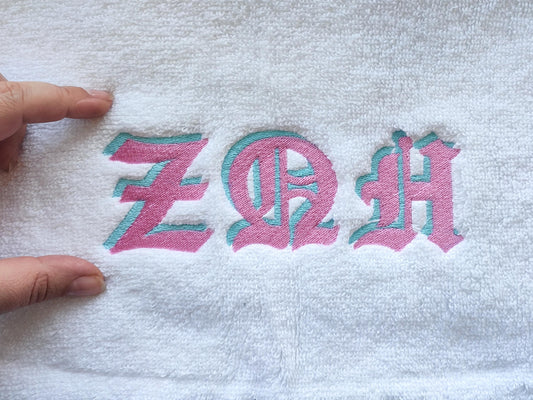Old Style Shadow Greek Font Standard Embroidery Design