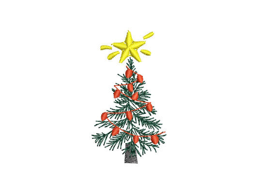 Mini Christmas Tree Star Christmas Embroidery Design