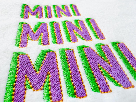 Mini Drop Shadow Block Font In-the-Hoop Embroidery Design