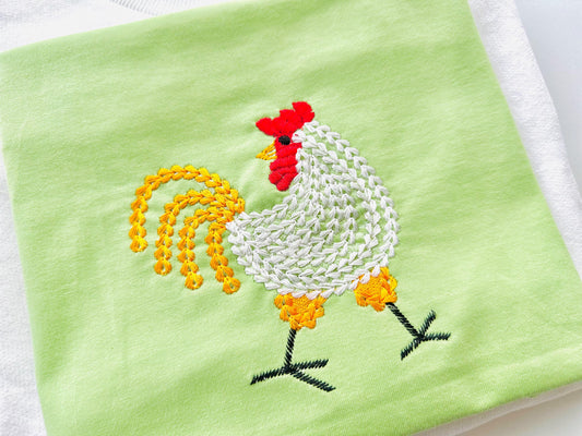 Chain Stitch Chicken Embroidery Design