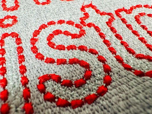 Puff Outline Baby Font Bean Embroidery Design