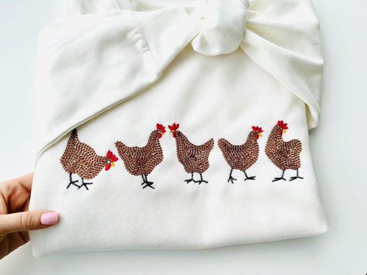Hand Stitch Effect Chicken Chain Embroidery Design