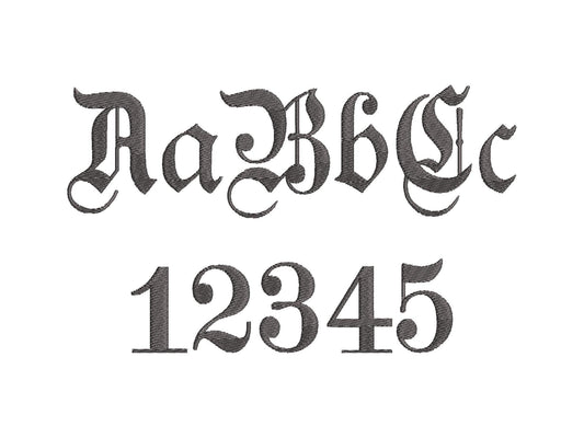 Old English Gothic Font In-the-Hoop Embroidery Design