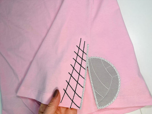 Volleyball Split Seam Side Bow Applique Embroidery Design