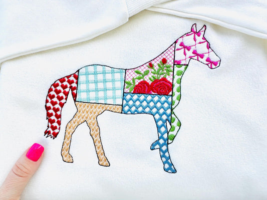 Patchwork Horse In-the-Hoop Embroidery Design