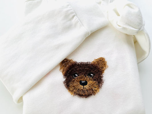 Fringed Puppy Dog Chenille Embroidery Design
