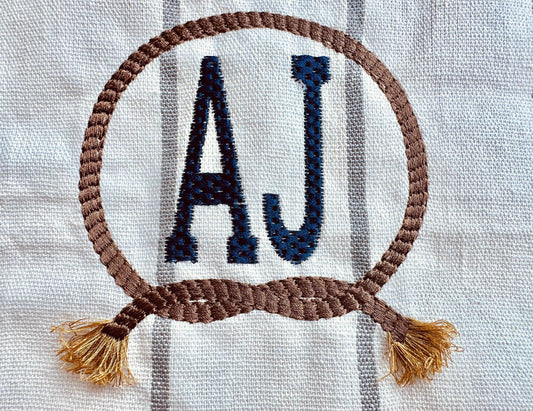 Baby Cowboy Lasso Rope Fringe Embroidery Design