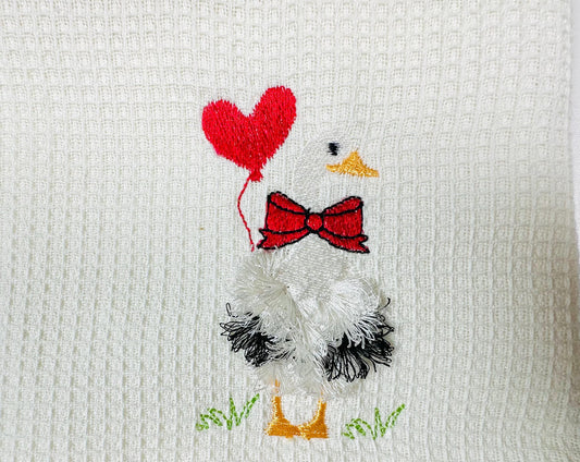 Valentine Goose Chenille Embroidery Design