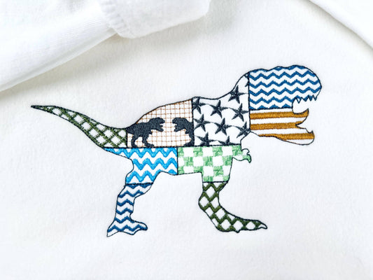 Patchwork T-Rex In-the-Hoop Embroidery Design