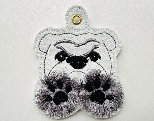 Bulldog Fringed Paws Fringe Embroidery Design