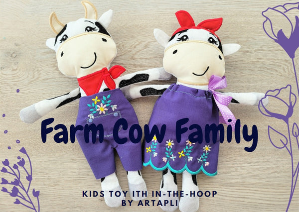 Farm Cow family  – In The Hoop Plushie Toy