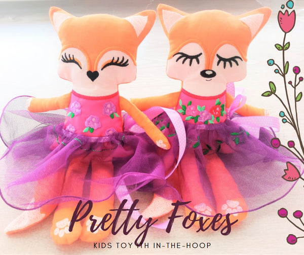 Pretty Foxes 🦊  In The Hoop Plushie Toy