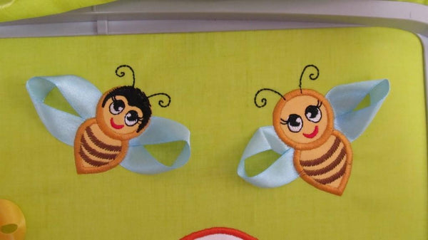 Bee Ribbon Appliqué – In-The-Hoop Embroidery Instructions