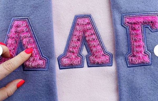Fringed Double Layer Applique Font instructions