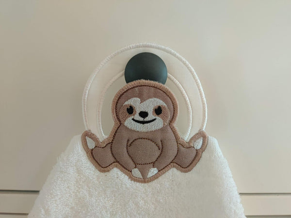 Sloth Towel hanging hole in the hoop