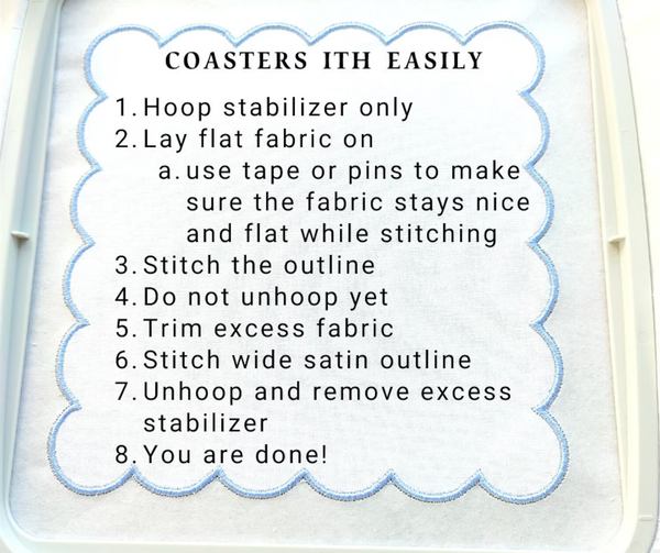 In-the-Hoop Embroidered Coasters