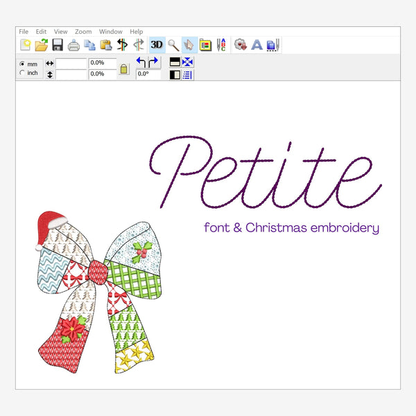 Petite Font with Christmas Embroidery
