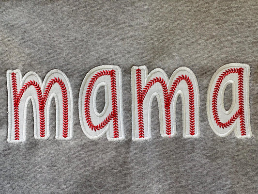 Baseball Stitch Applique Font Embroidery Design