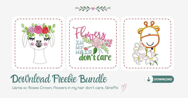 Free Design Set – Llama, Giraffe and Flowers