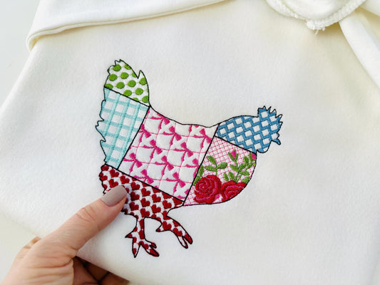 Patchwork Farm Chicken Standard Embroidery Design