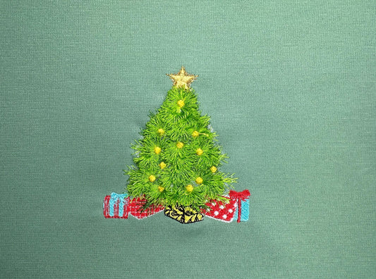 Mini Fringed Christmas Tree Fringe Embroidery Design