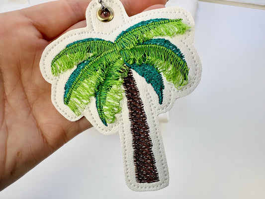Beach Palm Tree Fringe Embroidery Design