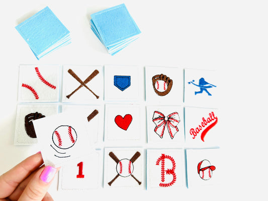 Memory Game Baseball In-the-Hoop Embroidery Design
