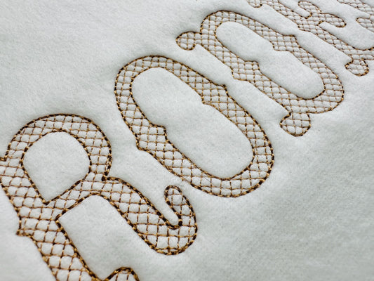 Western Diamond Light Stitch Font Embroidery Design