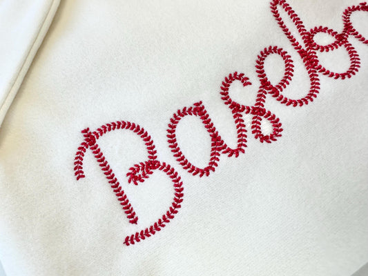 Baseball Stitch Handwritten Script In-the-Hoop Embroidery Design