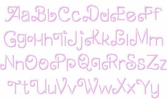 Retro Valentine Satin Stitch Line Font Embroidery Design