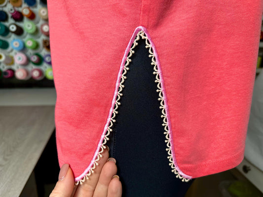 Lace Edge Split Side Seam In-The-Hoop Embroidery Design